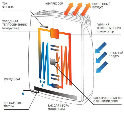 Устройство и принцип работы осушителя