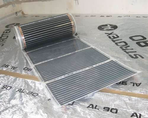 Пленочный инфракрасный теплый пол под плитку