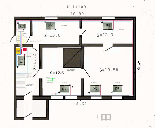 Объемный расчет определяется по размерах длинны, ширины и высоты помещения
