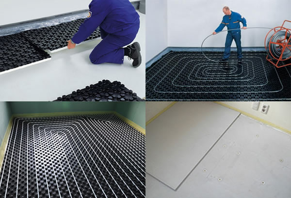 Процесс укладки труб для тёплого пола