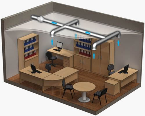 Для создания комфортных условий в офисе, необходимо устройство систем вентиляции и кондиционирования